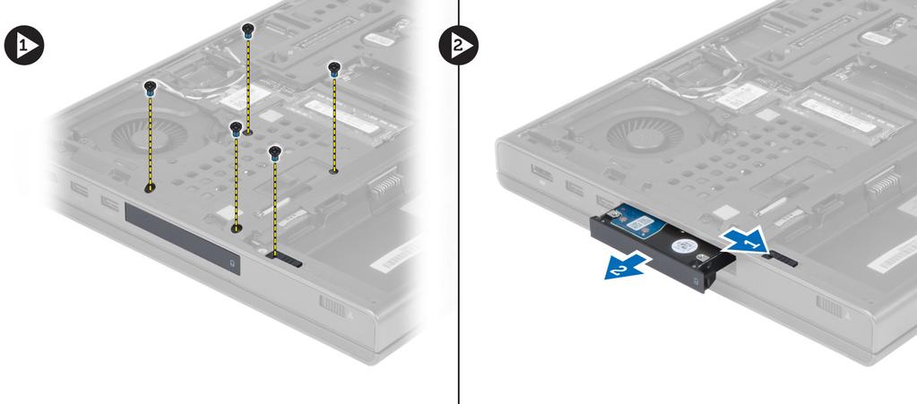 Seguire le procedure descritte in Dopo aver effettuato gli interventi sui componenti interni del computer. Rimozione dell'unità Rigido 1.