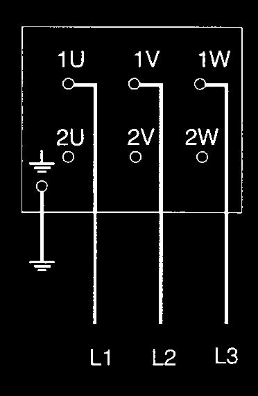 COLLEGAMENTI ELETTRICI TRIFASE ELECTRICAL CONNECTIONS THREE-PHASE Schema di collegamento alla morsetteria / Wiring diagram to the terminal board Motori ad 1 velocità 1 speed engine collegamento a