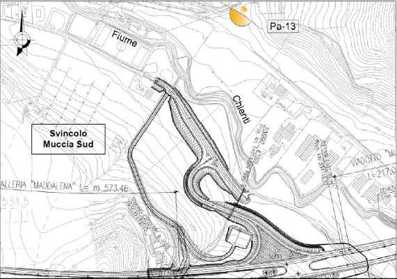 LOCALIZZAZIONE DEL PUNTO DI MISURA CODICE PUNTO DI MISURA: PA-13 VIA/PIAZZA: S.S. 77 VAL DI CHIENTI CORRISPONDENZA: SVINCOLO DI MUCCIA SUD CHIESA DI SANTA MARIA DI VARANO FASE MONITORAGGIO: C.O. PROGR.