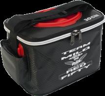 Specially designed for spinning and rock fishing, this bag features a vented lid with an aerator hose hole closed by a cap, making it also ideal for carrying live bait.