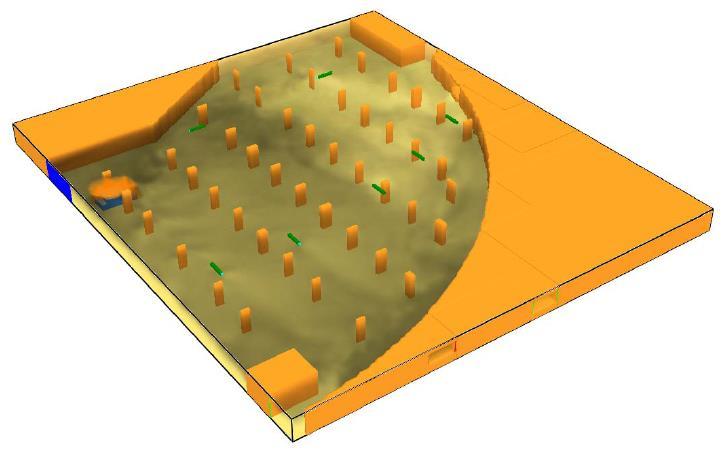 Risultato analisi CFD Modello 3D della distribuzione dei fumi