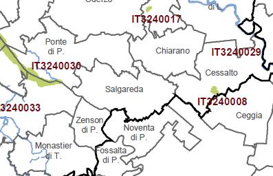 Bosco di Cessalto, circa 13 km la SIC IT3240029 Ambito fluviale del Livenza e circa 7,5 km dal SIC/ZPS Bosco di Cavalier.