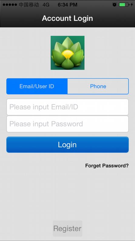 2. Registrazione ID Aprire prima il software "Yoosee", è necessario registrare un ID come mostrato di seguito: Selezionare in basso la