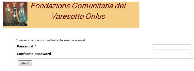 A questo punto sarete reindirizzati nella pagina in cui scegliere la Vostra password per accedere all area riservata.