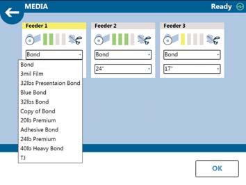 Manager KIP Custom Media Manager, fornisce un interfaccia grafi ca all utente per identifi care e personalizzare una