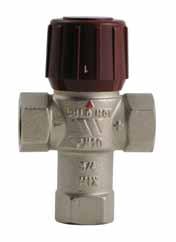 Miscelatore termostatico regolabile per impianti solari Thermostatic mixing valve for solar heating systems 475 3/4 (N 20) (N 25) 0bar/45psi 0bar/45psi 4750034 475000 /- /- orpo in ottone cromato.