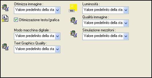 FUNZIONI DI COLOR SETUP 45 Stampa con una retinatura mezzitoni predefinita Usare la seguente procedura per stampare un lavoro con una retinatura mezzitoni predefinita dal driver di stampa.