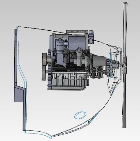 POSIZIONAMENTO DEL MOTORE La posizione del motore all'interno del cofano è già stabilita a priori.