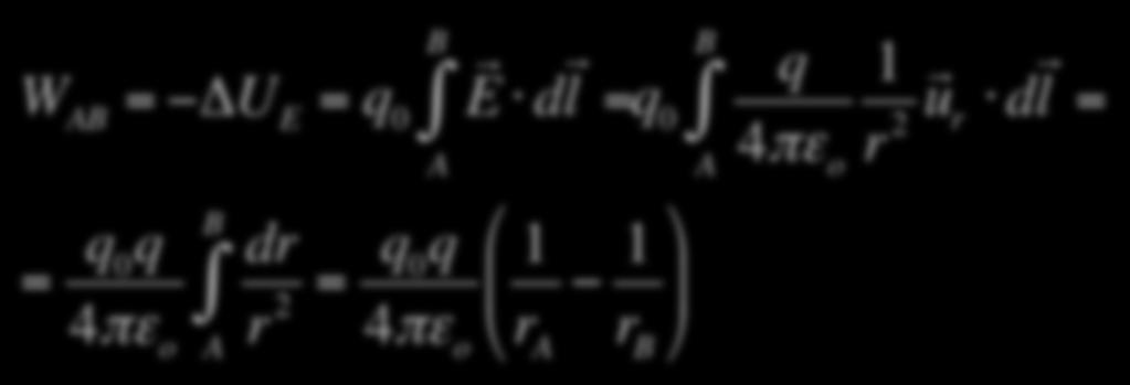 Enega Potenzale pe una caca puntfome W ΔU E 0 E dl 0 0 d % 0 ( ' * 2 & ) 2 u d l W ΔU U U 0 4πε o U Posto