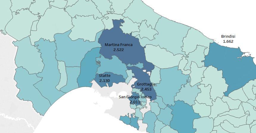 ORIGINI PRINCIPALI, PER COMUNE TOP Spostamenti attratti da