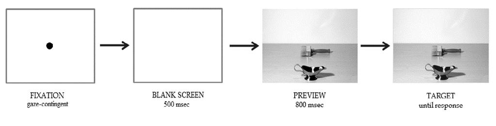 cucina o da lavoro premendo un diverso tasto. Eye tracking: es. figura: corpo vs.