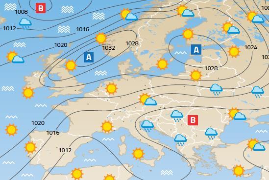 La pressione atmosferica mette in moto l aria La pressione dell aria calda e umida è minore di quella dell aria fredda e secca.