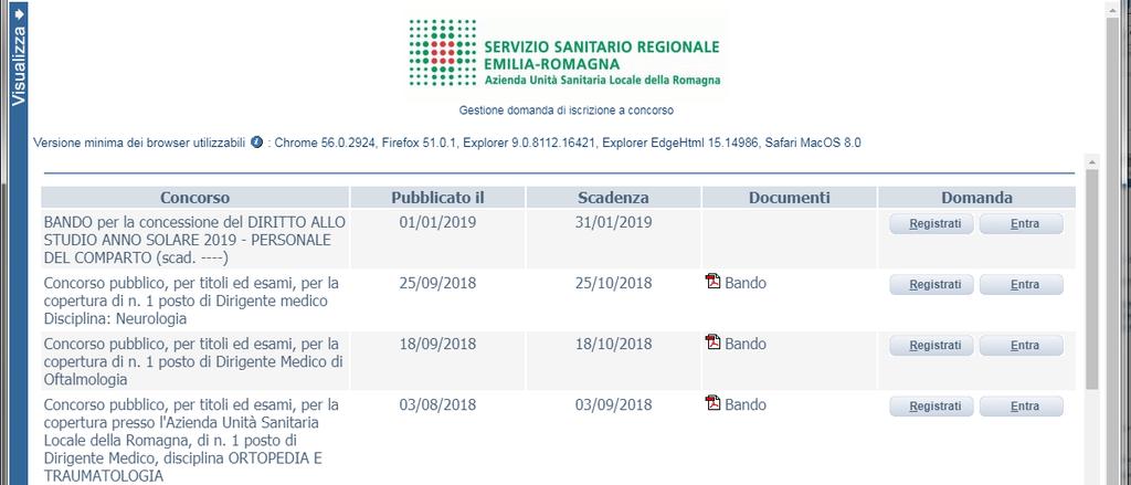 ISTRUZIONI OPERATIVE PROCEDURA CONCORSI ON-LINE BANDO PER LA CONCESSIONE DEL DIRITTO ALLO STUDIO ANNO SOLARE 2019 FASE 1 REGISTRAZIONE Cliccare sul pulsante REGISTRATI che