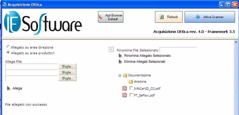 Acquisizione ottica dei documenti associati
