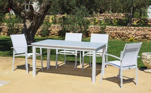 OFFERTE CONTRACT Rif. 038 TAVOLO 150x90 Materiale: alluminio Colore: bianco-tortora Dimensioni: cm 150x90x75 H 290 Rif.