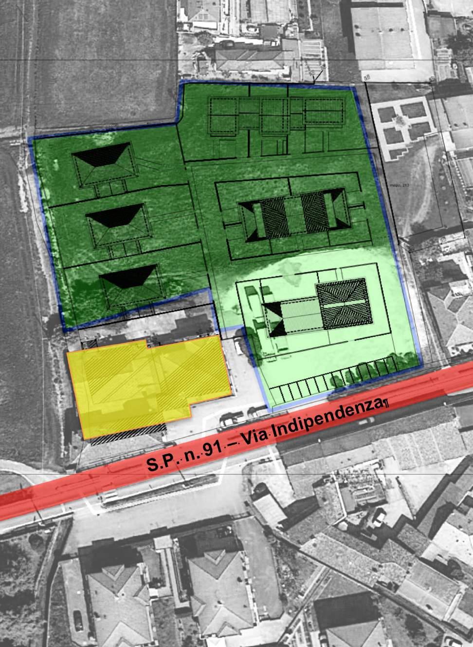 Figura 4 Vista aerea del territorio del Comune di Pandino con indicazione del lotto oggetto della presente