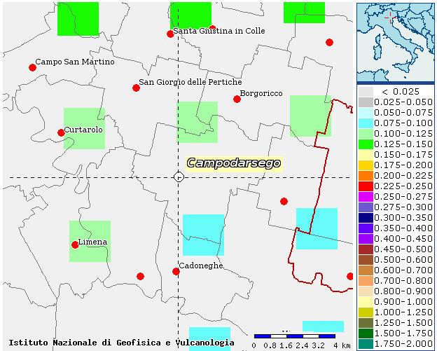 RELAZIONE GEOLOGICA E CARATTERIZZAZIONE GEOTECNICA 50 anni, riferita a suoli rigidi caratterizzati da valori di Vs30 > di 800 m/s) compresi fra 0,075 e 0,125 m/s. La Regione del Veneto, con D.G.R. 71 del 22/01/2008, pur confermando per gli aspetti amministrativi la classificazione dei Comuni del Veneto di cui all allegato I della D.