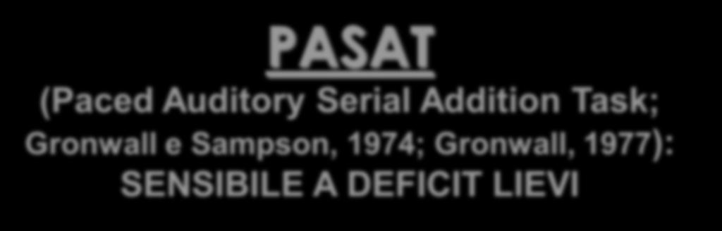 PASAT (Paced Auditory Serial Addition Task; Gronwall e