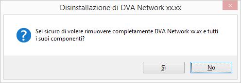 Disinstallazione del software DVA Network Per disinstallare il software eseguire la procedura indicata a seguito: 1. Lanciare il file uninst.