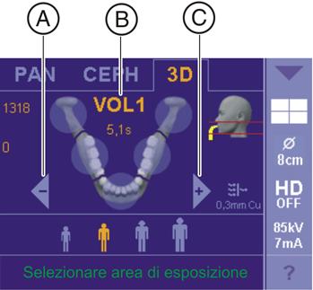 5 Uso 5.8 Ripresa di volume 5.8.3 Selezione della ripresa di volume ATTENZIONE Azionando il tasto R viene ripristinata la posizione di partenza.