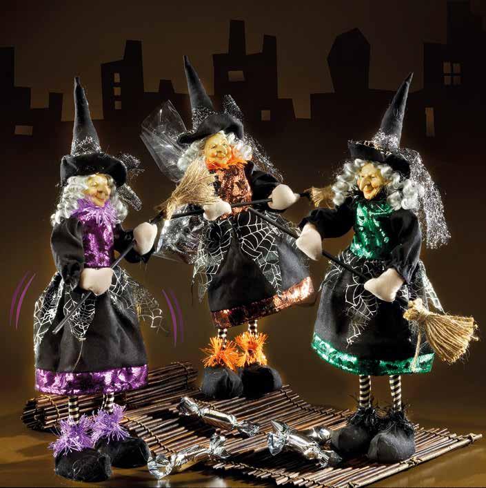 Confezionate con Nugatello The small hanging witches in fabric in assorted models with Nugatello 20 pcs per ct