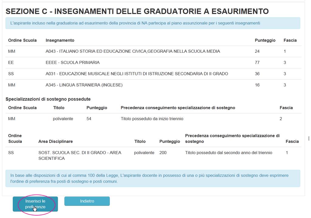 titoli di riserva e preferenza qualora