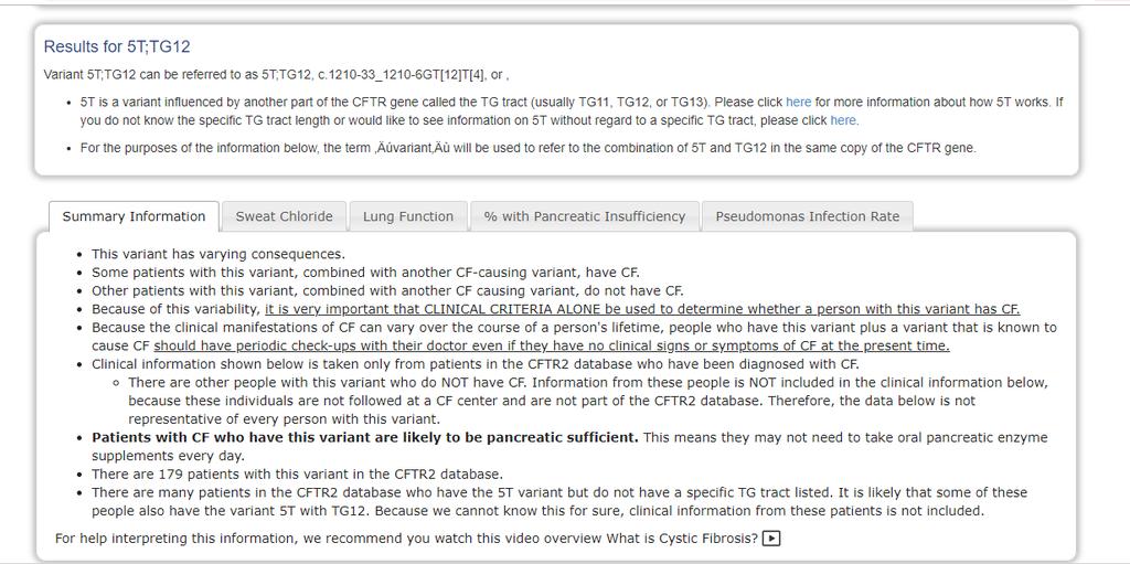 Description of clinical cases of Disease CFTR Correlated/Atyipical Cystic fibrosis.