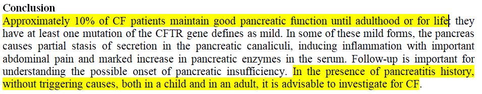 PALERMO Two cases of Cystic Fibrosis onset with acute pancreatitis and a slow