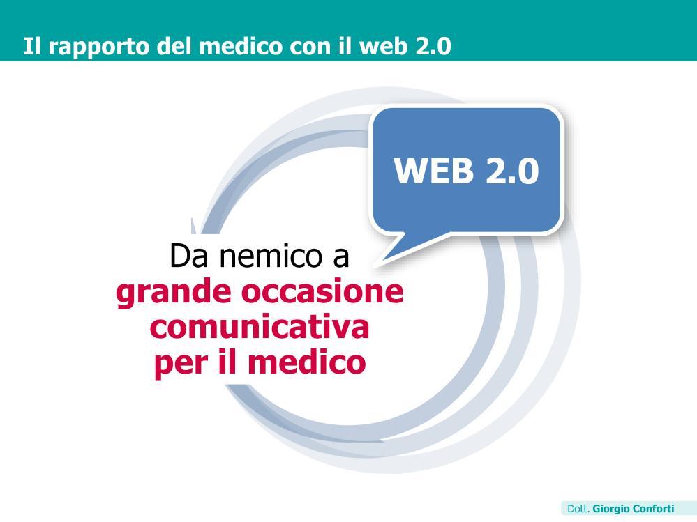 Il web 2.0 rappresenta spesso un territorio inesplorato per il medico. Inoltre su questo mezzo di comunicazione la parola del medico vale come quella di chiunque.