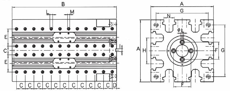 Sistema modulare Gerardi PORTPZZI MOULRI Gerardi modular system MOULR TOMSTONS imensioni mm / imensions mm ±0,02 3 rt.