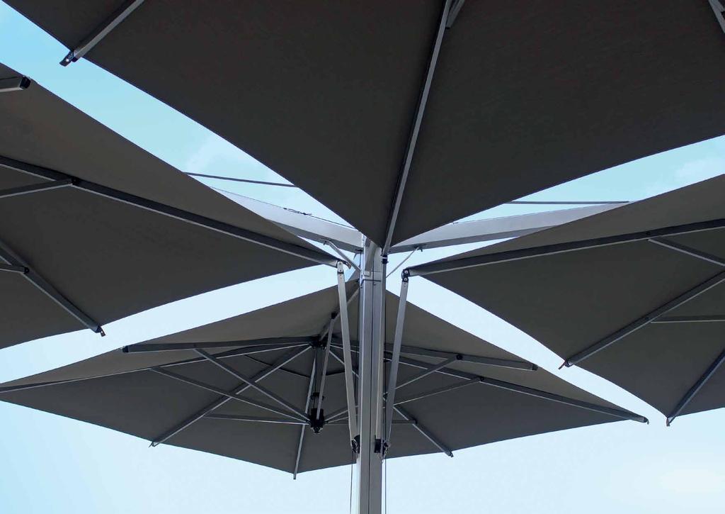 La varietà delle misure e delle soluzioni proposte permette di coprire più ombrelloni.