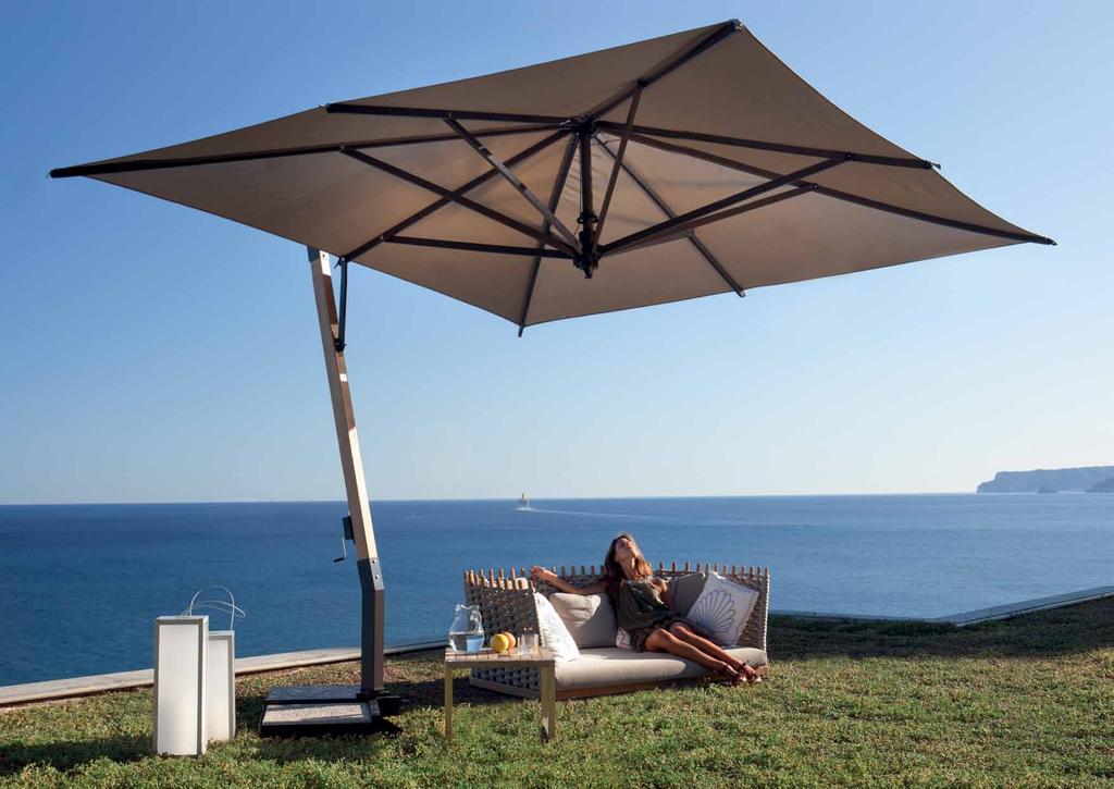Thanks to their fashionable design, these umbrellas are a particular piece of furniture that enhances your garden.