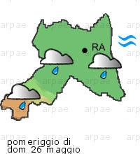 bollettino meteo per la provincia di Ravenna weather forecast for the Ravenna province costa coast Temp MAX 18 C 20 C 15 C Pioggia Rain 18mm 11mm 19mm Vento Wind 34km/h 41km/h 42km/h costa coast Temp.
