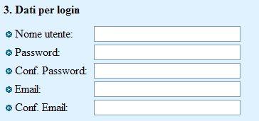 Dati sulla scuola Nome utente: scelta del nome che si desidera utilizzare per il login Password: scelta della password che si desidera utilizzare per il login