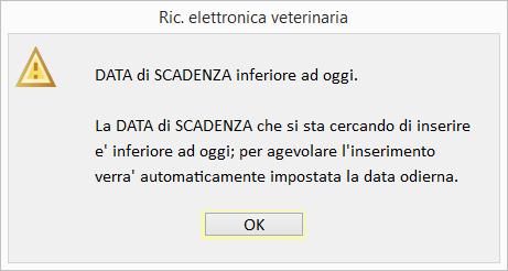 Se la data di Scadenza è già passata, viene automaticamente impostata la data odierna.