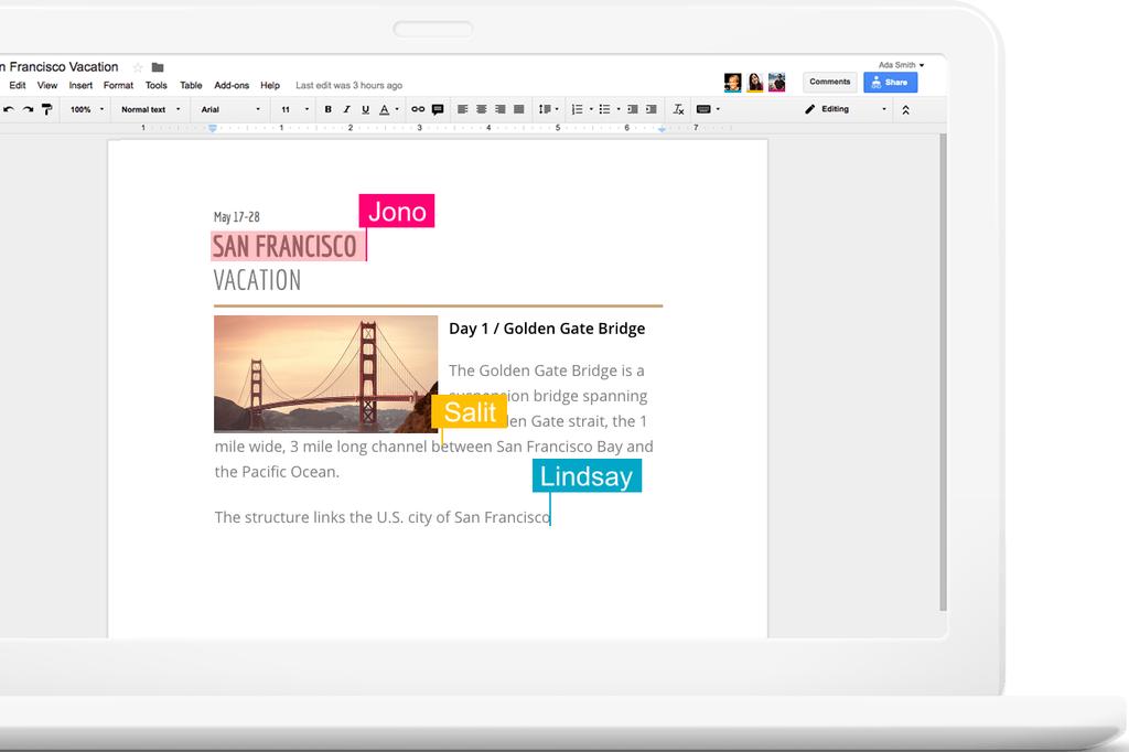 Google Docs Modifiche in tempo reale Quando qualcuno modifica il documento