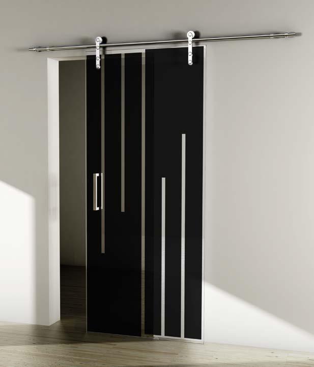 It is a double-swing door with satin steel hinges CER02F01. The couple of handles MAN14F01 is made of satin steel.