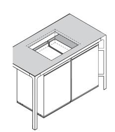 ACCESSORI BASI TECNICHE Fori predisposizione elettrodomestici. Alzatina (finiture per piano). Protezione fondo cassetto.