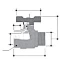 air&fluid distribution network valves full bore universal ball valve, threaded ends BSPP M/F - blue lever valvola a sfera universale a passaggio totale, attacchi filettati BSPP M/F - leva blu válvula