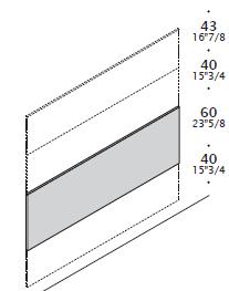 Pannellature superiori H43 - H63 - H83 per rivestimento murale.