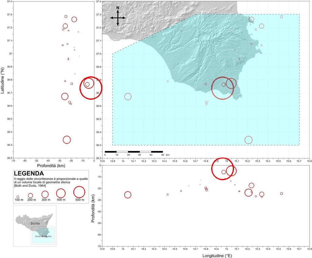 Figura 7 Mappa degli epicentri dei 24 eventi sismici registrati e localizzati all interno dell area di studio