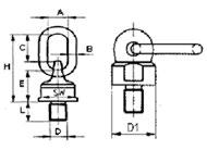 Golfare girevole con anello Rotating eyebolt with ring Serie 800X ORIENTABILE