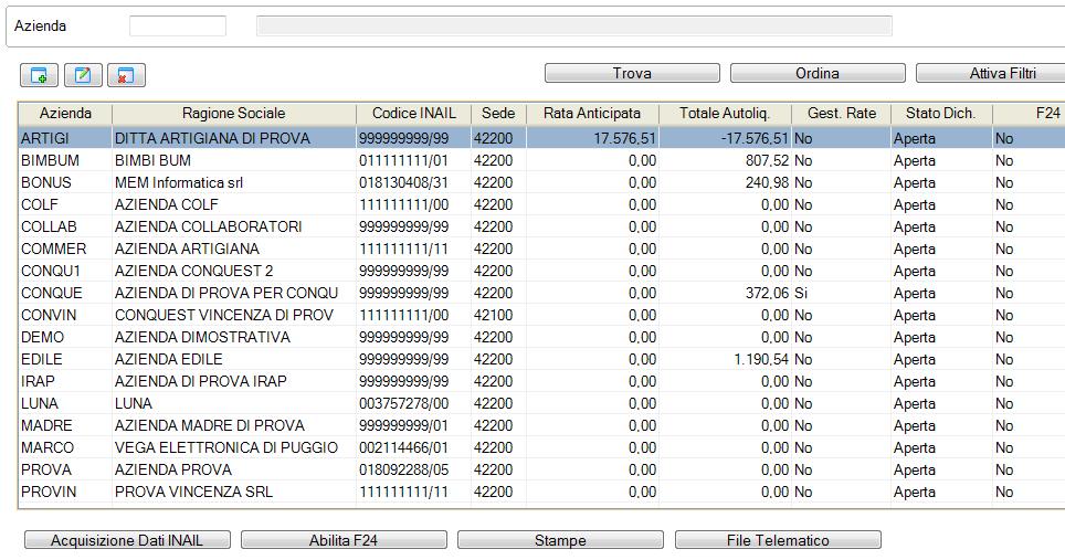 11 Selezionare le ditte interessate e successivamente confermare con [Conferma segnature e prosegui].