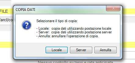 Selezionare la modalità di controllo dei dati acquisiti e una volta dato conferma, verrà richiesto se il file risiede in locale o sul server e quindi selezionare il file Selezionare il file copiato