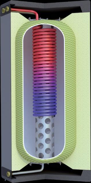 UniQube Аccumulo a stratificazione con produzione ACS Scambiatore ACS in acciaio INOX corrugato integrato Possibilità di ricircolo sanitario UNIQUBE MODELLO PRODUZIONE ACS TYPE SQ-BPW 310 440 D