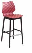 POLIPROPILENE, TELAIO A SLITTA IN TONDINO Barstool with steel sled frame.