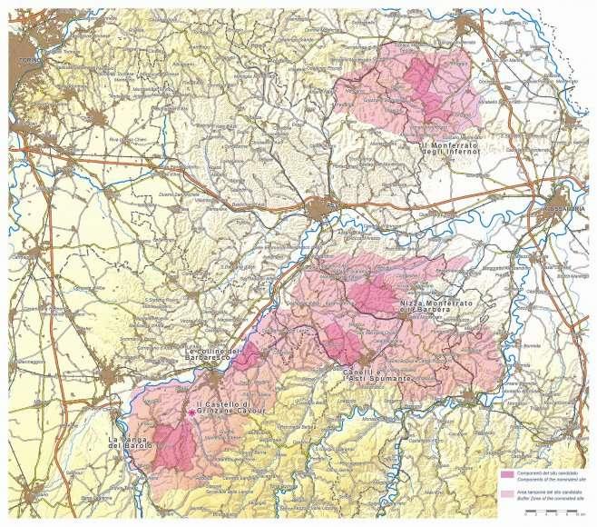 LE SEI COMPONENTI DEL SITO UNESCO DEI PAESAGGI VITIVINICOLI DI LANGHE-ROERO E MONFERRATO Materiale