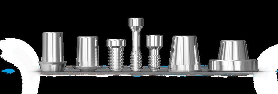 Inoltre sono disponibili basi in titanio per sistemi multipli per il montaggio di ponti avvitati e sostegni (ad es.