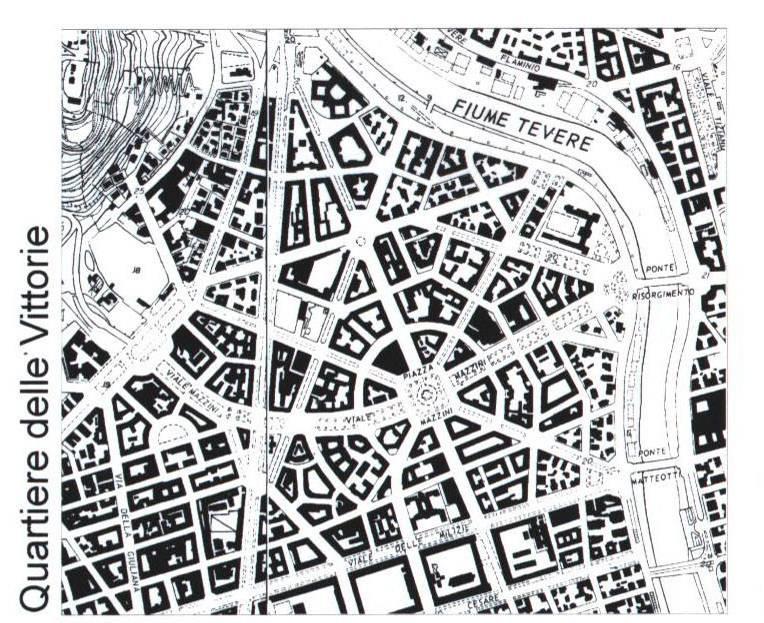 Tessuto a maglia radiale eterogeneo (composto da isolati con edifici puntiformi o a