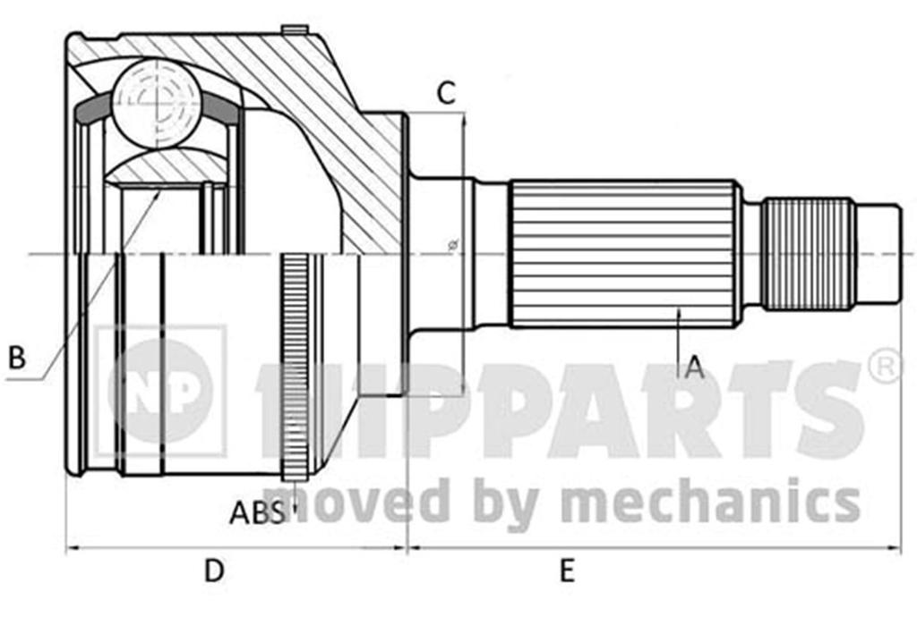 specifiche tecniche E D A= numero denti B= diametro interno foro scanalato C= diametro